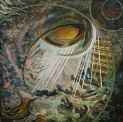Cosmic Eye ,Oil, 90's 100x100 cm.