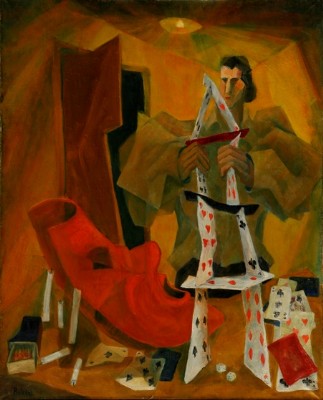 Tower of Cards, Oil 1959    81x60 cm