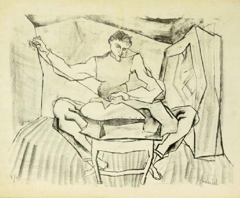 The Tailor , litho , 1956 , 50x40cm. contact Rakia Gallery for details !