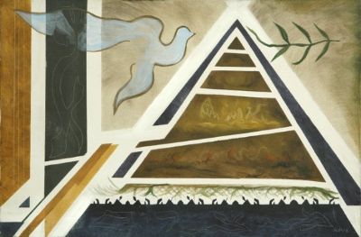 Pyramid of Peace , oil 1979   60x40 cm.