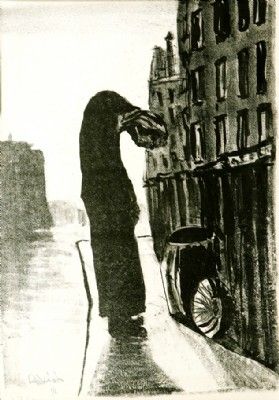 Beggar Woman in Paris , litho, 1958   60x40 cm. contact Rakia Gallery for details !