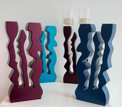 פמוטים candlesticks 7.9 inch height, unodized aluminium , limited edition
